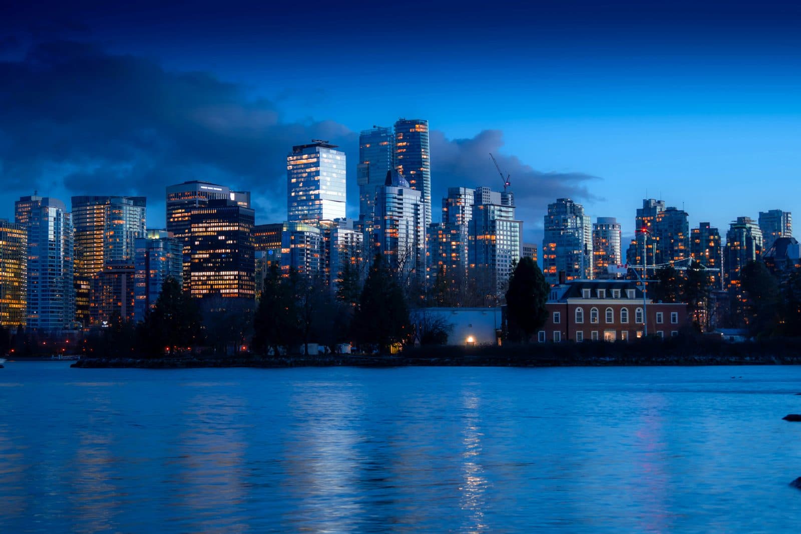 Coal Harbour skyline at dusk, Vancouver